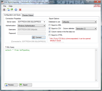 SQL Multi-Exporter Community Edition screenshot