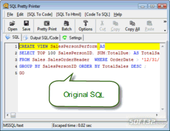SQL Pretty Printer Desktop Version screenshot 3