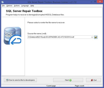 SQL Server Repair Toolbox screenshot
