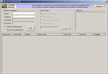 SQL Server Search Tool screenshot