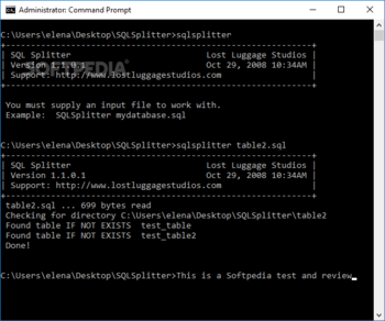 SQL Splitter screenshot