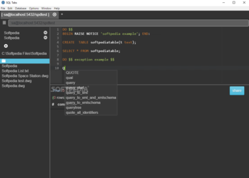SQL Tabs screenshot