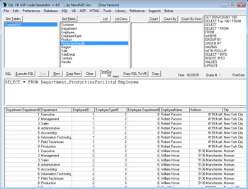 SQL VB ASP Code Generator screenshot