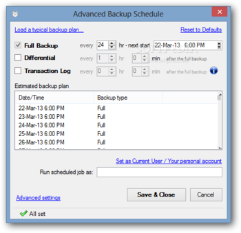 SQLBackupAndFTP screenshot 7