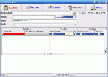 SQLBackupZip screenshot