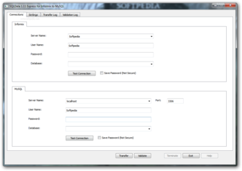 SQLData Express for Informix to MySQL screenshot