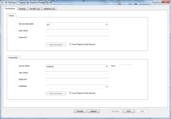 SQLData Express for Oracle to PostgreSQL screenshot