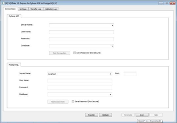 SQLData Express for Sybase ASE to PostgreSQL screenshot