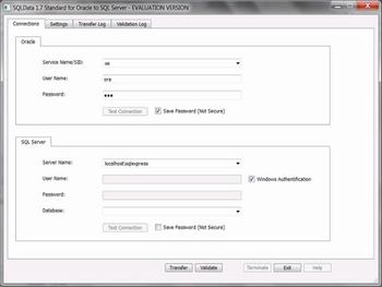 SQLData for Oracle to SQL Server screenshot