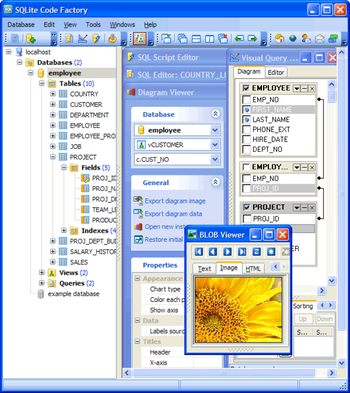 SQLite Code Factory screenshot