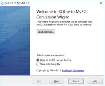 SQLite-to-MySQL screenshot
