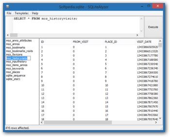 SQLiteAlyzer screenshot