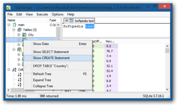 SQLiteSpy screenshot 2