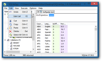 SQLiteSpy screenshot 3