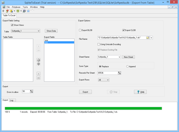 SqliteToExcel screenshot