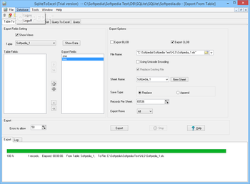 SqliteToExcel screenshot 3