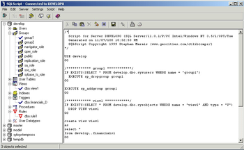 SQLScript screenshot