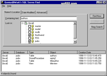 SQLServerFind screenshot 2