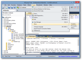 SQLyog screenshot 6