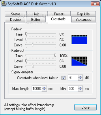 SqrSoft Advanced Crossfading Disk Writer screenshot 3