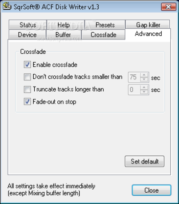 SqrSoft Advanced Crossfading Disk Writer screenshot 4
