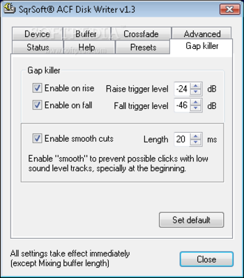 SqrSoft Advanced Crossfading Disk Writer screenshot 5