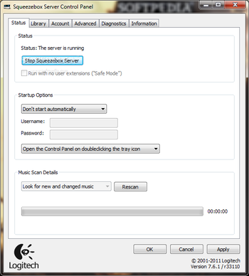 Squeezebox Server screenshot