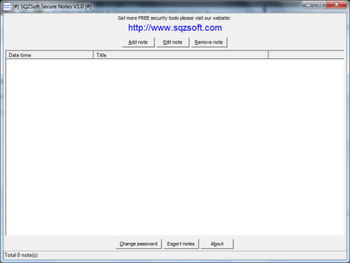 SQZSoft Secure Notes screenshot