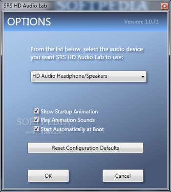 SRS HD Audio Lab (formerly SRS Audio Sandbox) screenshot 2
