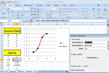 SRS1 Cubic Spline for Excel screenshot