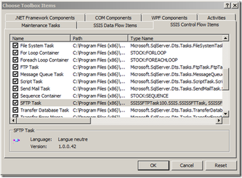 SSIS SFTP Control Flow Component screenshot