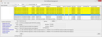 SSL Certificate Management screenshot