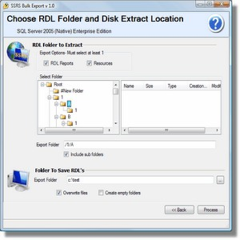 SSRS Bulk Export screenshot
