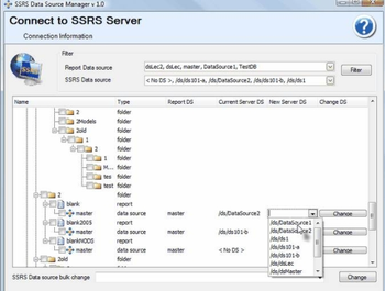 SSRS Data Source Manager screenshot