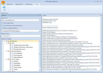 SSRS Report Deployer screenshot