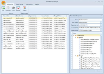SSRS Report Deployer screenshot