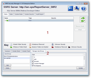 SSRS Security Manager screenshot 2