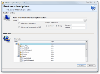 SSRS Subscription Manager screenshot 2