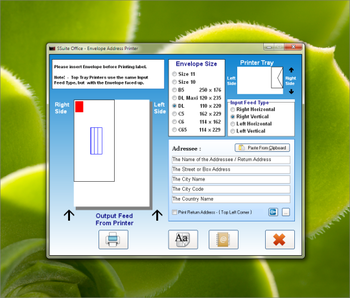 SSuite Envelope Printer screenshot