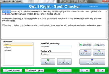 SSuite Office - Spell Checker screenshot
