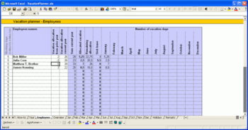 Staff Vacation Planner - US Date Format screenshot