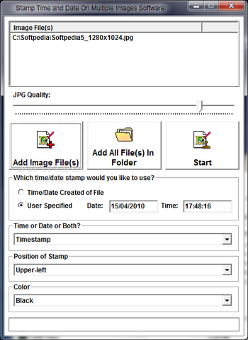 Stamp Time and Date On Multiple Images Software screenshot