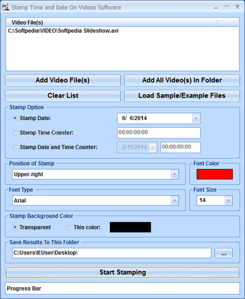 Stamp Time and Date On Videos Software screenshot