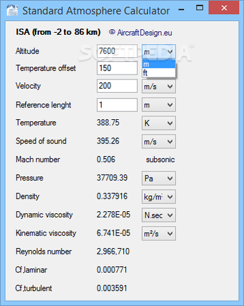 Standard Atmosphere Calculator screenshot 2