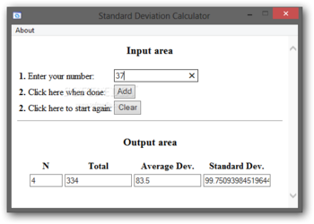 Standard Deviation Calculator screenshot