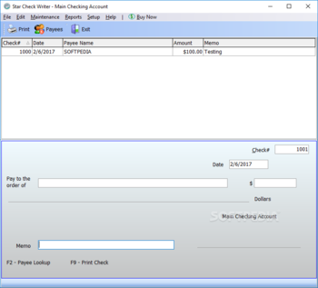 Star Check Writer screenshot