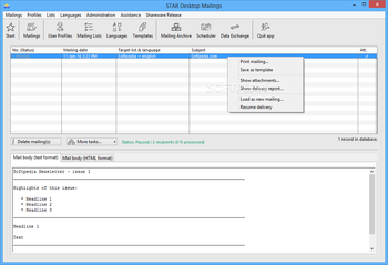 STAR Desktop Mailings screenshot 14