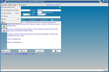 Star Fax Cover Sheet Creator screenshot 3