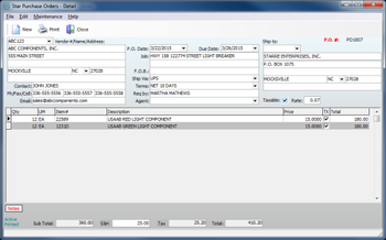 Star Purchase Orders screenshot