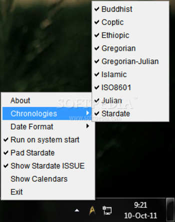 Stardate System Tray screenshot 2
